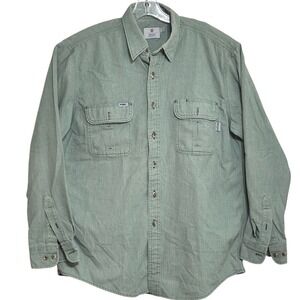 Tyndale FRMC Button Down Shirt Mens Sage Green Flame Resistant HRC 2 USA Made LG